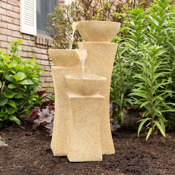 Pure Garden 3-Tier Cascading Pot Outdoor Fountain 50-0003